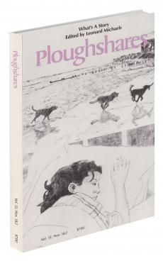 A journal cover of a drawing of a woman laying in bed with dogs running behind her