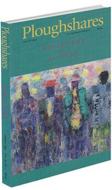 A journal cover with an abstract painting of people and a green background