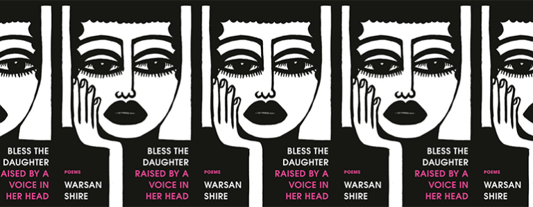 the cover of Bless the Daughter Raised by a Voice in Her Head, featuring a black and white illustration of a woman with her head in her hand